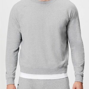 Mens Fabletics lightweight go to crew sweatshirts size XL Heather Gray NWT new